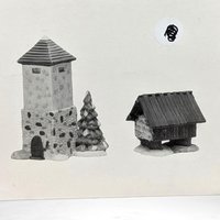 1987 Dept. 56 Heritage Village Silo & Hay Shed