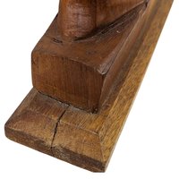 Vintage 24" Hand-Carved Wood Woman with Bowl