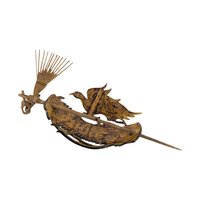 Vintage Carved Wood Hair Pin