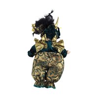 Vintage 12" Porcelain Green and Gold Mardi Gras Jester