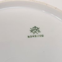 Vintage German Porcelain Handled Serving Plate: Pink and Gold Floral Scalloped Dish