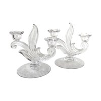 Duncan Miller First Love Glass Candlesticks