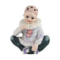 Vintage MANN Ceramic Harlequin Clown Music Box