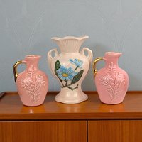 Vintage Pink Ceramic Vase Collection