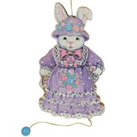 Vintage Easter Decor Choice: Pull String Bunnies or Trinket Box