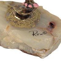 Vintage Ron Lee Dancing Pinky Clown: 24K Gold Plate & Marble