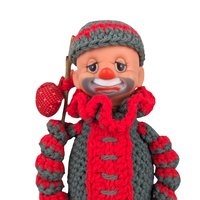 Vintage Hand Crocheted Hobo Clown
