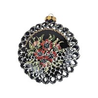 Vintage Hand Painted Clay Floral Ornament
