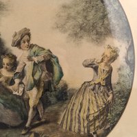 1940s Framed Nicolas Lancret Prints: The Seesaw and Dropping Hankie