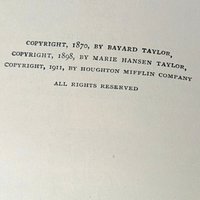 1911 Goethe's Faust Part I: Antique Bayard Taylor Translation Book