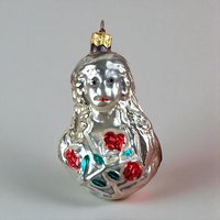 1982 Inge Glass Angel with Roses Ornament