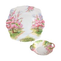 Vintage Royal Albert Blossom Time Choice: Square Cake Plate or Oval Dish