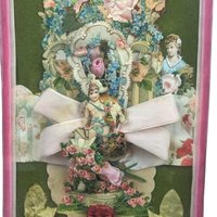 Vintage Victorian Valentine Collage Shadow Box