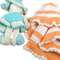 Pair of Vintage Hand-Crocheted Dolls