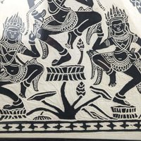 Vintage Framed Apsara Dancers on Rice Paper