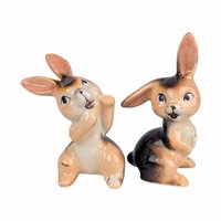 Vintage Ceramic Big Eye Bunny Figurines