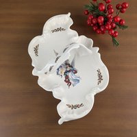 Vintage Ceramic Christmas Angel Handled Tray