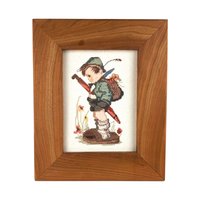 Vintage M.J. Hummel It Looks Like Rain: Framed Cross-stitch