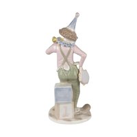 Vintage Porcelain Clown with Horn and Tambourine