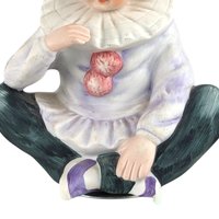 Vintage MANN Ceramic Harlequin Clown Music Box