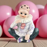 Vintage MANN Ceramic Harlequin Clown Music Box