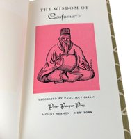 1963 The Wisdom of Confucius Hardcover Book