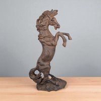 Vintage Cast Iron Rearing Horse Statue