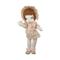Vintage Handmade Cloth Doll in Bonnet and Dress