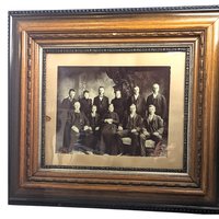 Antique Large Ornate Wood Picture Frame with Portrait