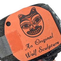 Vintage Wolf Original Inuit and Dog Sculpture