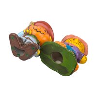 1970s Hand-Painted Scarecrow & Jack-O'-Lantern Ceramic Figures