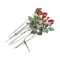 Mid Century Glossy Artificial Rose Bouquet: Assorted Colors