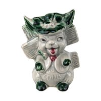 Vintage Ceramic Rabbit and Fence Small Planter