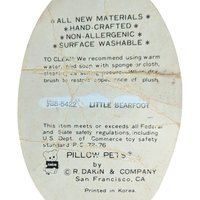 Vintage 1980s R Dakin Bearfoot Bear Plush Pillow Pet