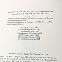 1965 Robert Frost In the Clearing Hardcover Book