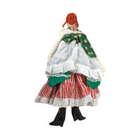 Vintage Handmade 25" Cloth Doll with Red Hair & Ruffled Dress
