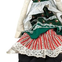 Vintage Handmade 25" Cloth Doll with Red Hair & Ruffled Dress