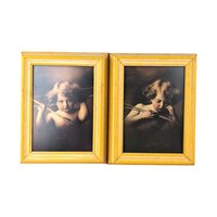 Vintage M.B. Parkinson Cupid Awake and Asleep Framed Prints