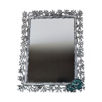 Vintage Pier 1 Imports Pewter Enamel Shell Mirror