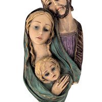 Vintage Roman Holy Family Resin Wall Hanging