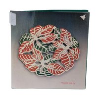 Vintage Regal Silver Metal Poinsettia Trivet