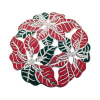 Vintage Regal Silver Metal Poinsettia Trivet