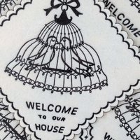 Vintage Monogram Welcome to Our House Coaster Set