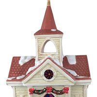 1998 Mr. Christmas Village Square Lighted Silhouette Church