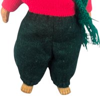 Handmade Porcelain Christmas Bear in Knit Outfit