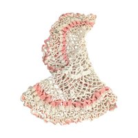 Vintage Large Crochet Doily with Pink Trim