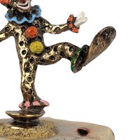 Vintage Ron Lee Dancing Pinky Clown: 24K Gold Plate & Marble
