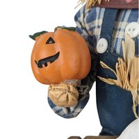 Vintage 13" Halloween Figures, Fabric Witch and Scarecrow