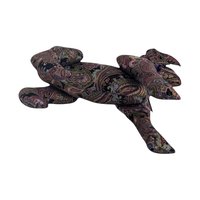 Vintage Paisley Plush Reindeer Figure – Boho Button Jointed Fabric Deer