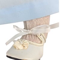 Vintage 23" Blonde Baby Doll: Blue Floral Dress & Bonnet